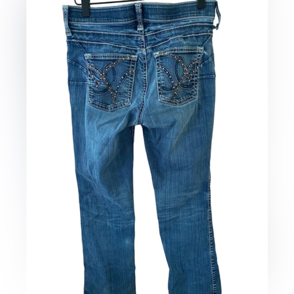 Wrangler Q-Baby Western Dark Wash Denim Women's Size 3/4 had been hemmed to 30”